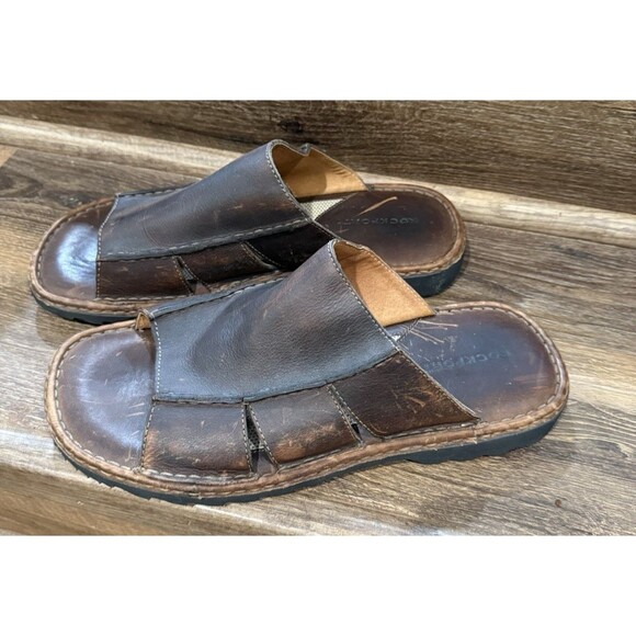MENS ROCKPORT BRAND - LEATHER SANDALS/SLIDES * SIZE 14 - Picture 2 of 7